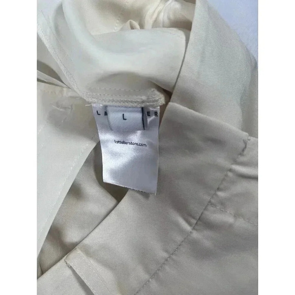 Lattelier Linen Blend Tapered Pants Natural White Women’s Size Large NWT - Picture 4 of 11